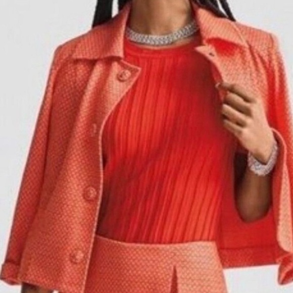 Cabi Tangerine Matchmaker Jacquard Knit Topper Jacket Size Small - Picture 1 of 7
